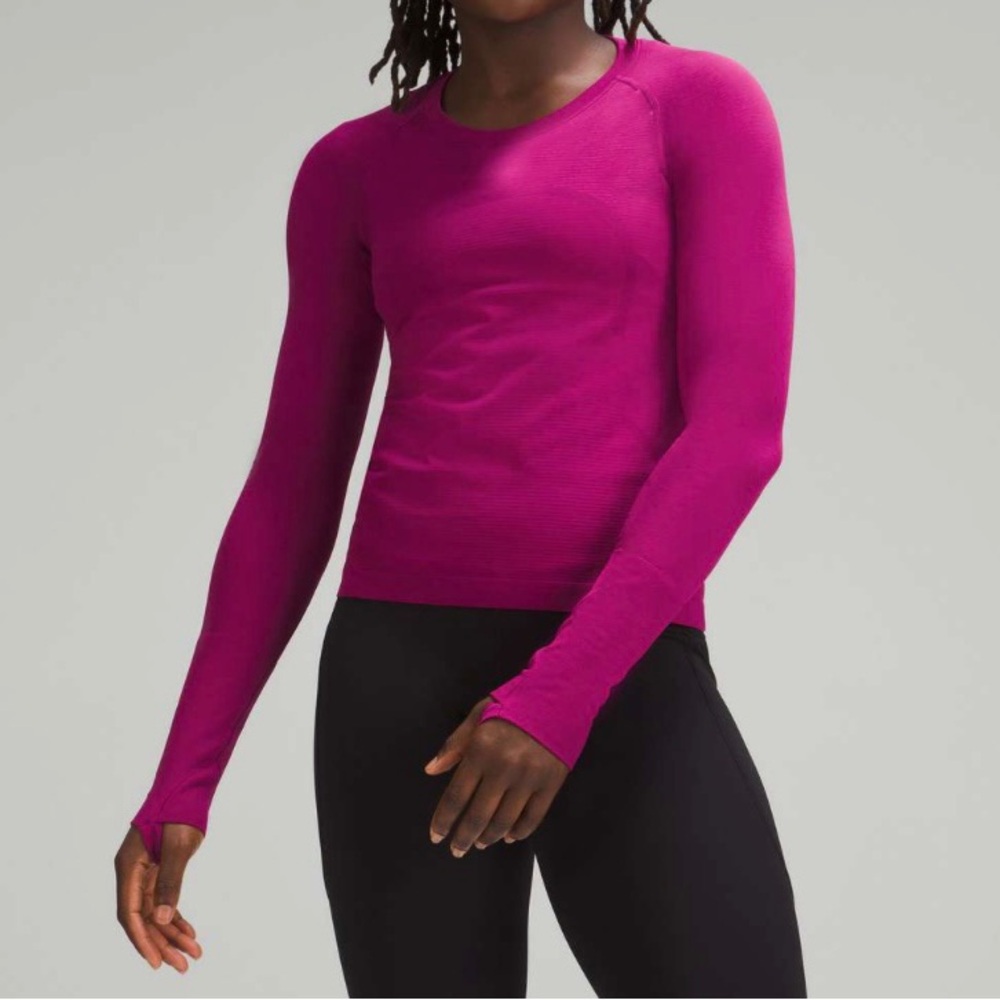 lululemon athletica Swiftly Tech along-Sleeve Shirt 2.0 Rave Length -Size 8